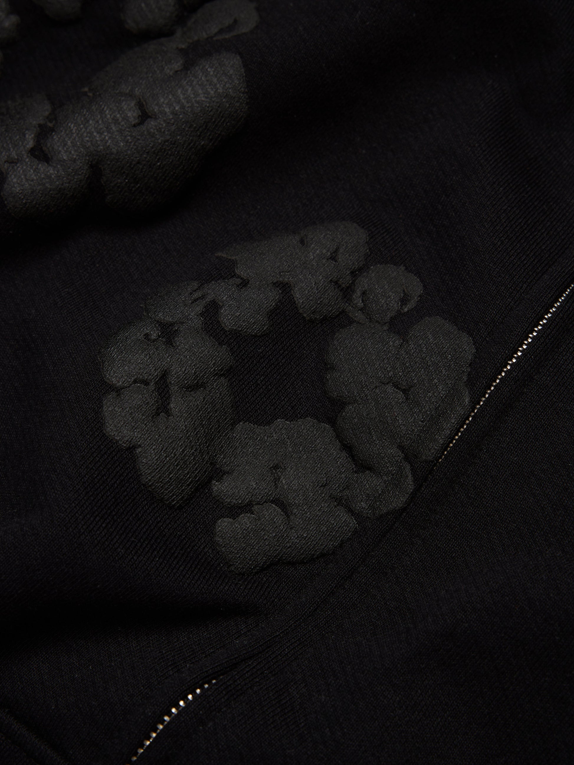Mono Cotton Wreath Zip Hoodie Black – view 3