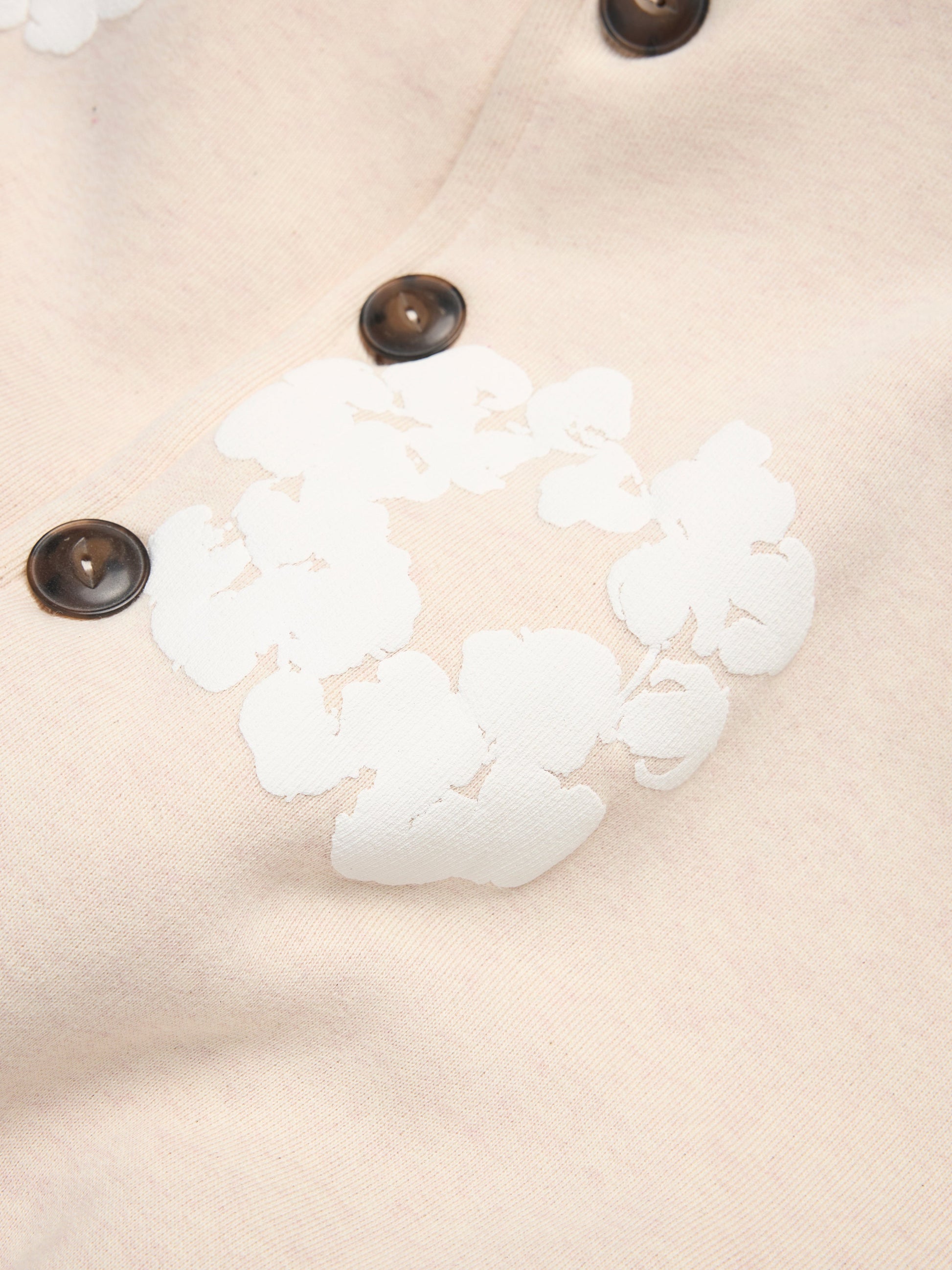 Cotton Wreath Cardigan Hoodie Oatmeal – view 3