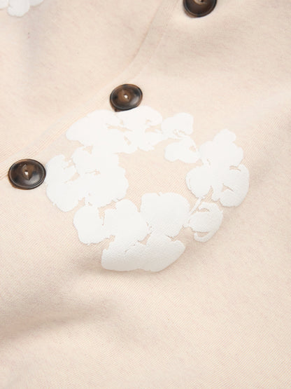 Cotton Wreath Cardigan Hoodie Oatmeal – view 3