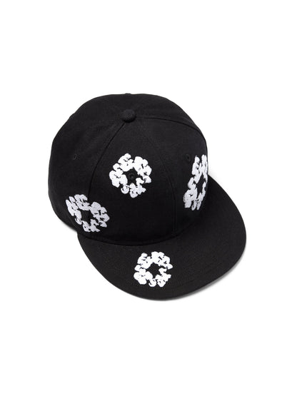 Cotton Wreath New Era 59FIFTY Canvas Fitted Cap Washed Black
