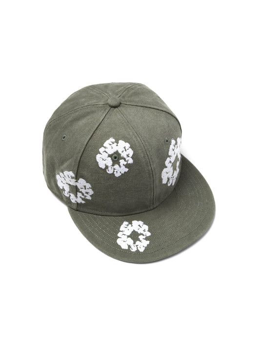 Cotton Wreath New Era 59FIFTY Canvas Fitted Cap Washed Olive