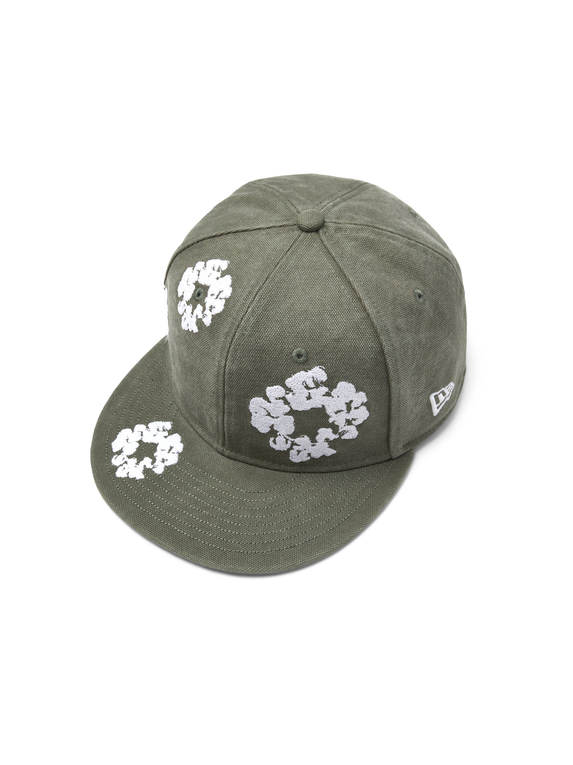 Cotton Wreath New Era 59FIFTY Canvas Fitted Cap Washed Olive – view 3