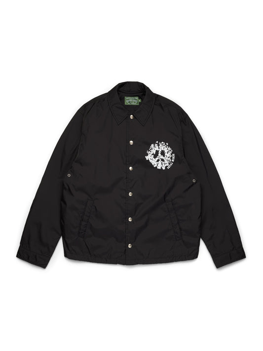 Peace Wreath Coaches Jacket Black