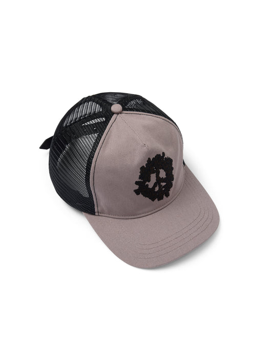 Peace Wreath Trucker Hat Tan