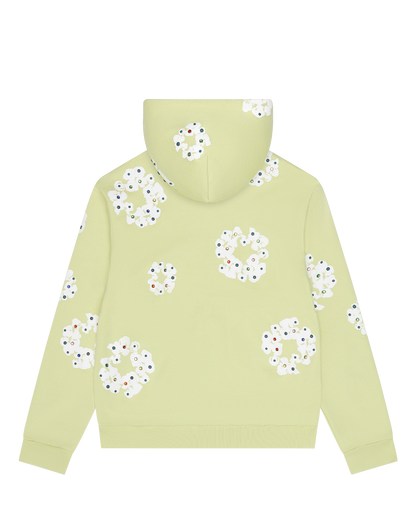 Rhinestone Cotton Wreath Zip Hoodie Mint – view 2