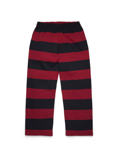 Striped Crest Open Hem Sweatpant Red/Navy – view 2