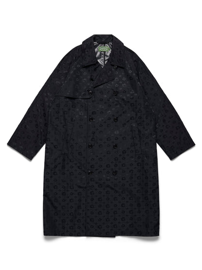 André Leon Talley Wreath Monogram Trench Coat Black