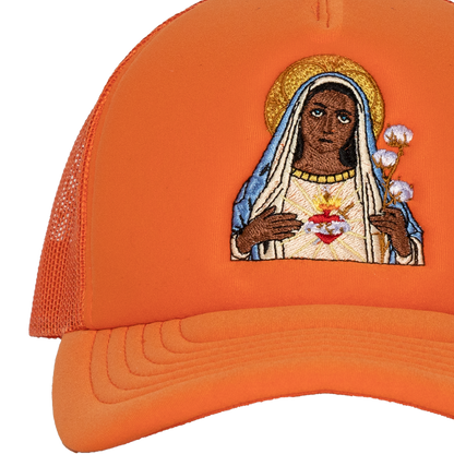 Black Madonna Orange Trucker Hat – view 3